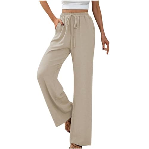 Yxzogd High-Waisted Loose Flowy Palazzo Pants for Women Summer Business Casual