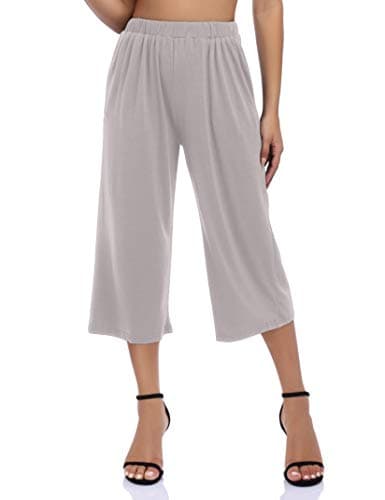 GlorySunshine Women's Elastic Waist Palazzo Pants with Pockets