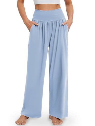 Gracyoga Wide Leg High Waisted Flowy Yoga Pants for Women