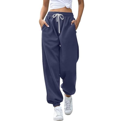 Y2K Aesthetic Women's High-Waisted Cinch Bottom Sweatpants with Pockets