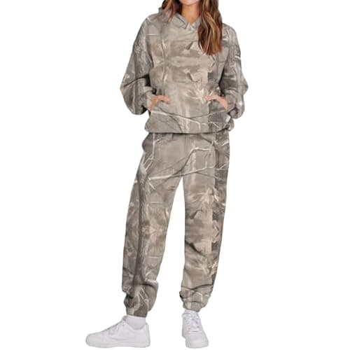 Weinexra Women's Camo Oversized Hoodie & Pants Set