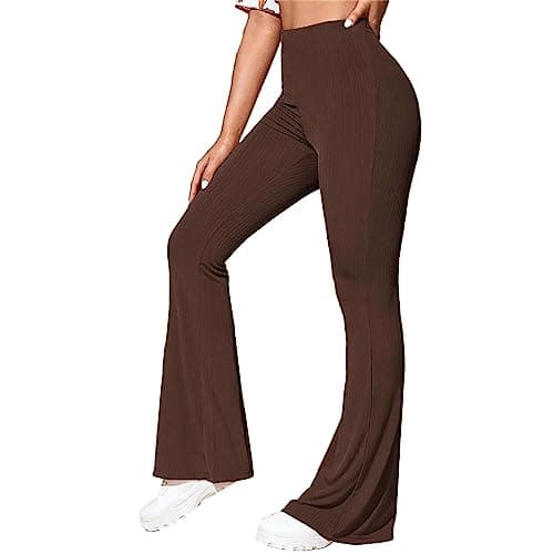 Women's High Waist Flare Yoga Pants with Pockets & Tummy Control