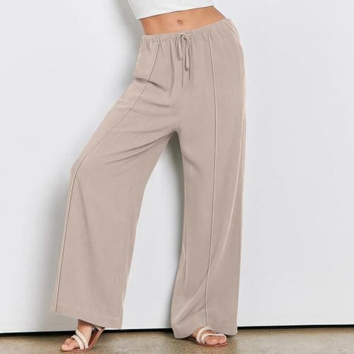Yxzogd Women's High Waisted Flowy Palazzo Pants with Pockets