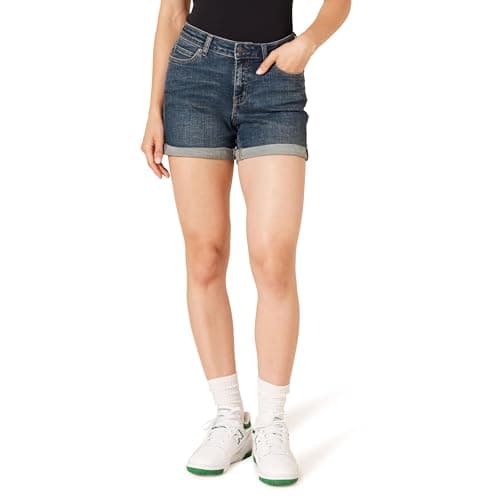 Amazon Essentials Women's Mid-Rise Slim Fit Denim Shorts