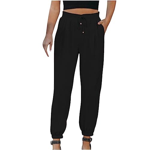 Yxzogd Women's 2025 High-Waisted Elastic Harem Pants with Pockets