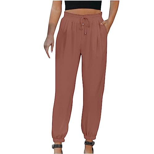 Yxzogd Women's 2025 High-Waisted Elastic Harem Pants with Pockets