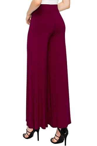 Solid Casual Comfy Stretchy Wide Leg Palazzo Lounge Pants for Women