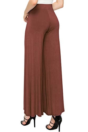 Solid Casual Comfy Stretchy Wide Leg Palazzo Lounge Pants for Women