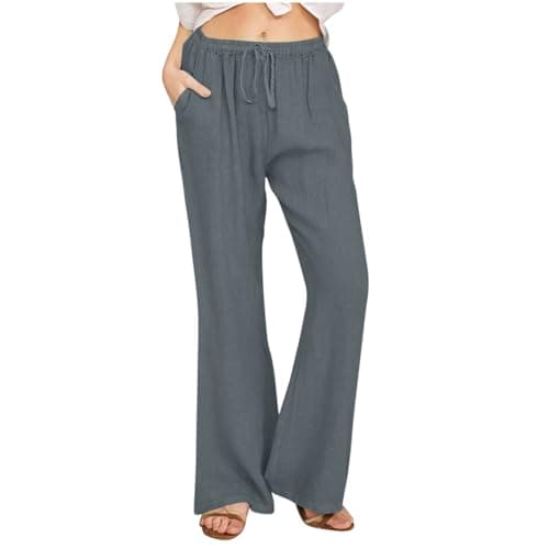 Yxzogd Women's High-Waisted Loose Palazzo Pants with Pockets