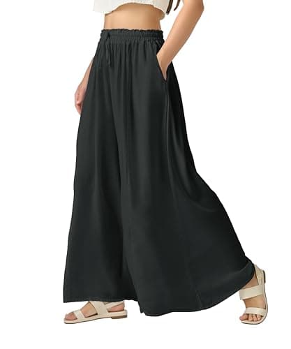 Joob Joob High Waist Flowy Elastic Leg Pants for Women with Pockets