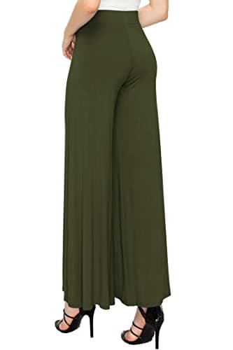 Solid Casual Comfy Stretchy Wide Leg Palazzo Lounge Pants for Women