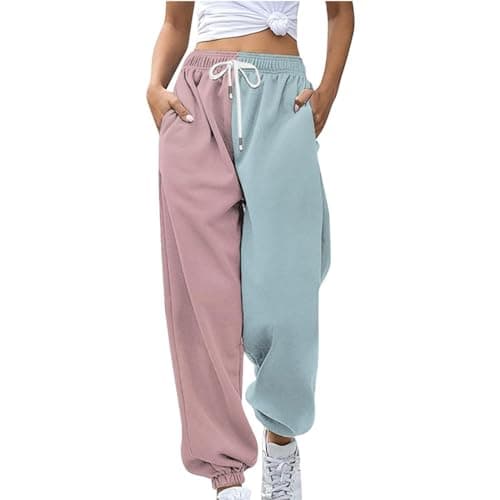 Y2K Aesthetic Women's High-Waisted Cinch Bottom Sweatpants with Pockets