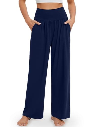 Gracyoga Wide Leg High Waisted Flowy Yoga Pants for Women