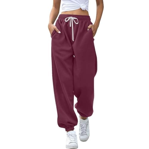 Y2K Aesthetic Women's High-Waisted Cinch Bottom Sweatpants with Pockets