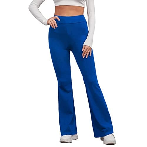Women's High Waist Flare Yoga Pants with Pockets & Tummy Control