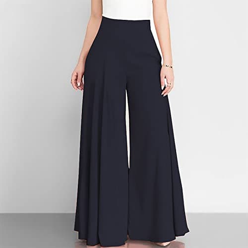 Elastic High Waist Women's Wide Leg Casual Pants