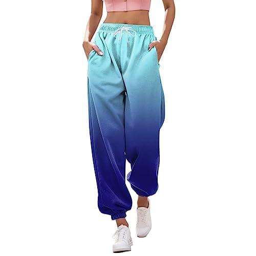 Y2K Aesthetic Women's High-Waisted Cinch Bottom Sweatpants with Pockets