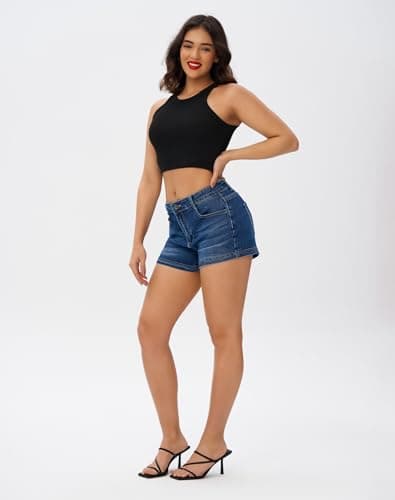 Rosswear Women's Casual Summer High-Waisted Denim Shorts