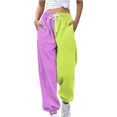 Y2K Aesthetic Women's High-Waisted Cinch Bottom Sweatpants with Pockets