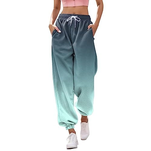 Y2K Aesthetic Women's High-Waisted Cinch Bottom Sweatpants with Pockets