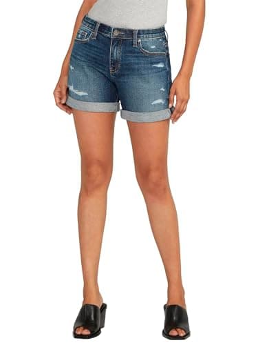 JAG Women's Alex Mid Rise Boyfriend Shorts