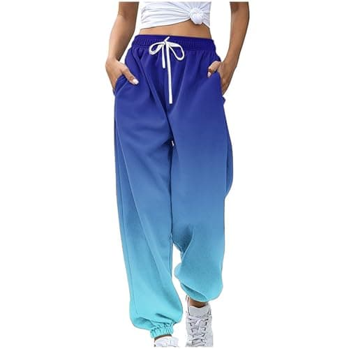 SMIDOW Women's Trendy Fall Gradient High-Waisted Jogger Pants