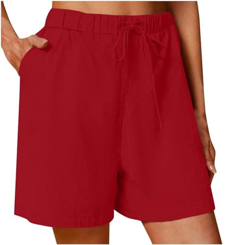 Sktremeuru Women's 2025 Trendy Linen Drawstring Shorts