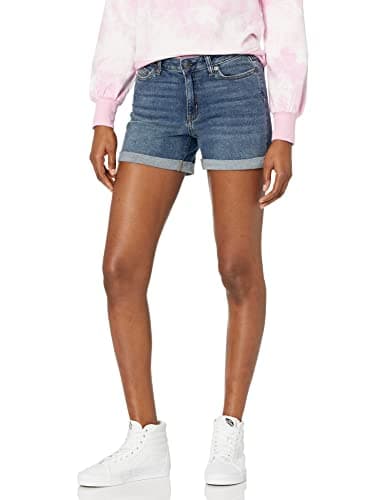 Amazon Essentials Women's Mid-Rise Slim Fit Denim Shorts