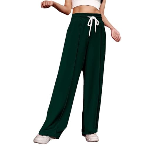 Yxzogd Women's Wide Leg High-Waisted Elastic Sweatpants Spring Casual Trousers