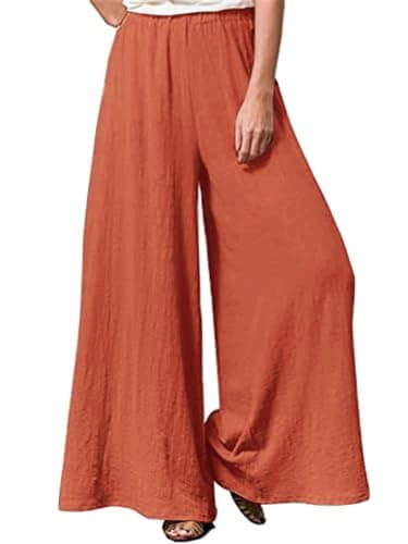 Hisanny Plus Size Wide Leg Linen Pants with Pockets L 5XL