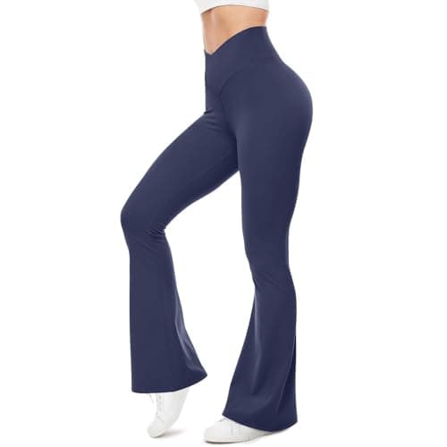 Women's High Waist Flare Yoga Pants with Pockets & Tummy Control