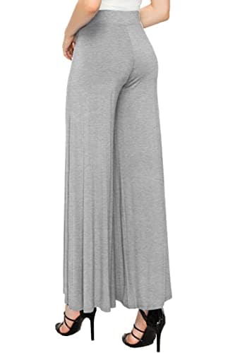 Solid Casual Comfy Stretchy Wide Leg Palazzo Lounge Pants for Women