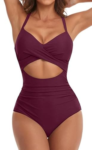 Women's Tummy Control One Piece Swimsuit with Cutout Detail