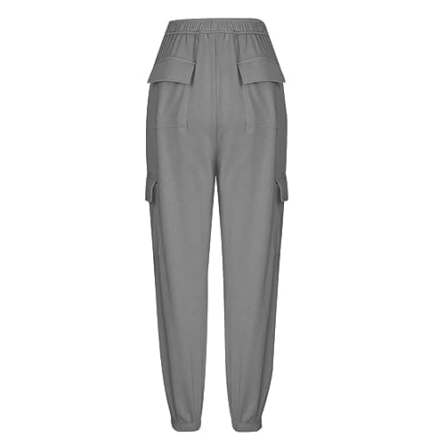 SMIDOW Women's High-Waisted Fleece Baggy Sweatpants Cargo Casual Joggers