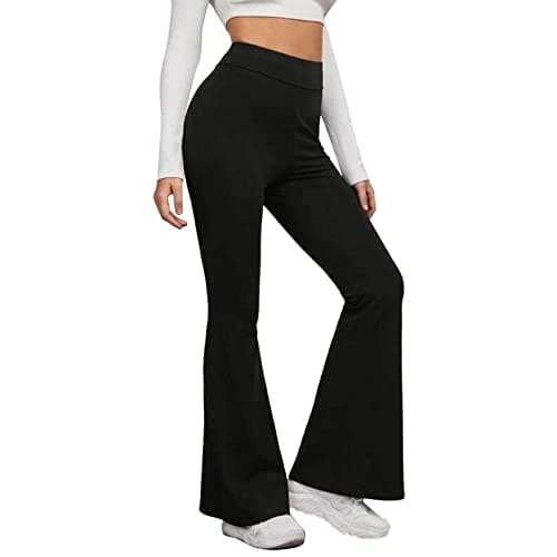 Women's High Waist Flare Yoga Pants with Pockets & Tummy Control