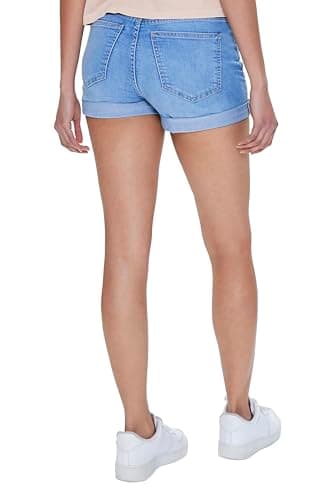 Forever 21 Women's Curvy Fit Rolled Cuff Denim Shorts