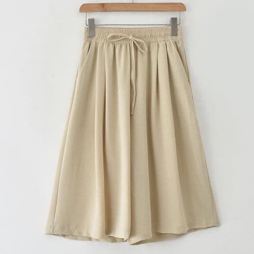 Yxzogd Women's High Waisted Wide Leg Drawstring Capri Pants with Pocket