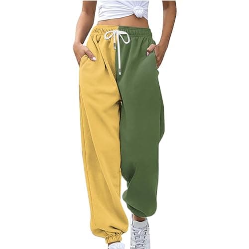 Y2K Aesthetic Women's High-Waisted Cinch Bottom Sweatpants with Pockets