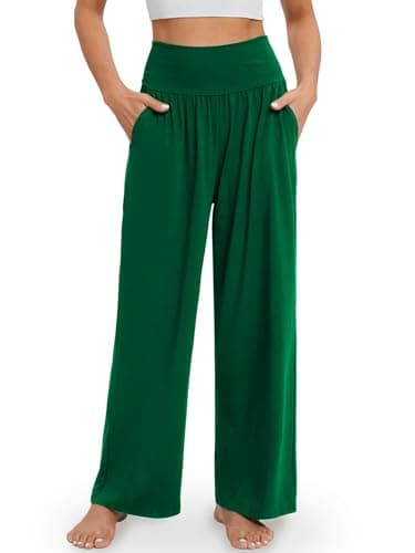 Gracyoga Wide Leg High Waisted Flowy Yoga Pants for Women