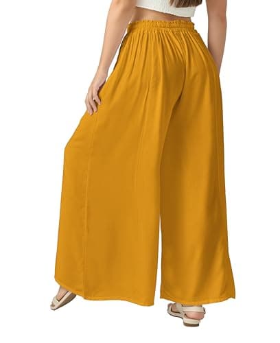 Joob Joob High Waist Flowy Elastic Leg Pants for Women with Pockets