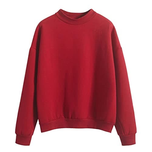 Trendy Women's Thick Solid Color Sweatshirt for Fall Winter Outdoor Activities