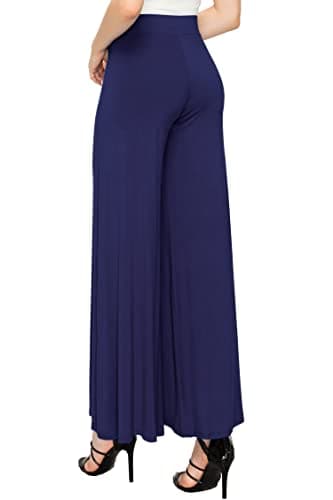 Solid Casual Comfy Stretchy Wide Leg Palazzo Lounge Pants for Women