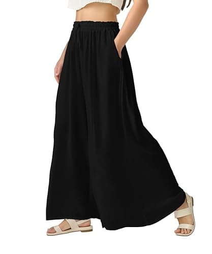 Joob Joob High Waist Flowy Elastic Leg Pants for Women with Pockets