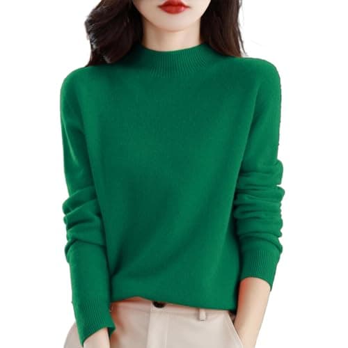 Trendy Women's Lightweight Cashmere Crew Neck Pullover