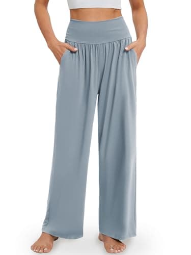 Gracyoga Wide Leg High Waisted Flowy Yoga Pants for Women