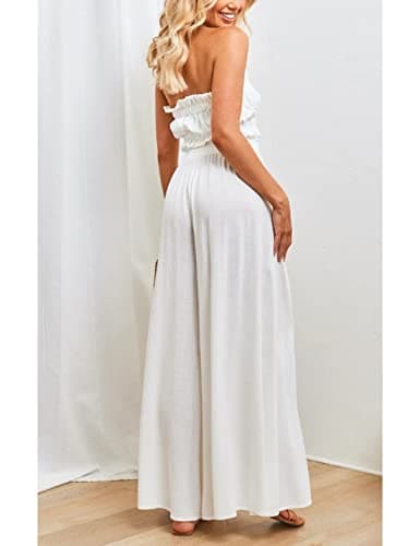 Hooever Women's Wide Leg Flowy Palazzo Pants with Drawstring Waist