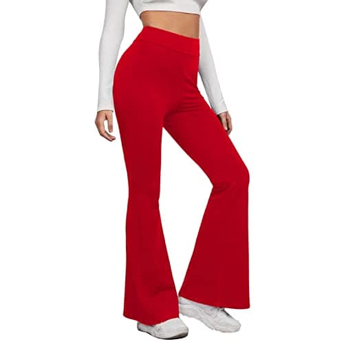 Women's High Waist Flare Yoga Pants with Pockets & Tummy Control