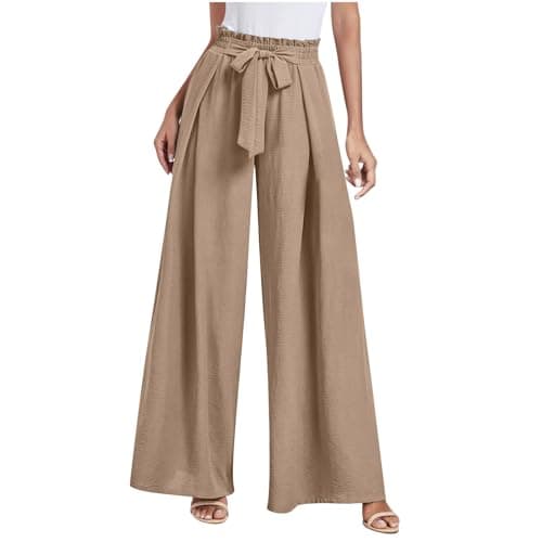 Yxzogd Wide Leg Tie Bow Palazzo Pants for Women Summer Casual Dressy