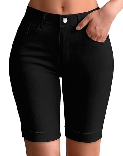 Rosswear Women's Mid Rise Stretch Denim Bermuda Shorts