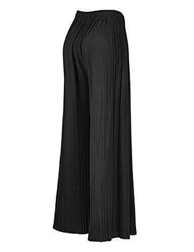 Johnny Women's Pleated Wide Leg Palazzo Pants with Drawstring
